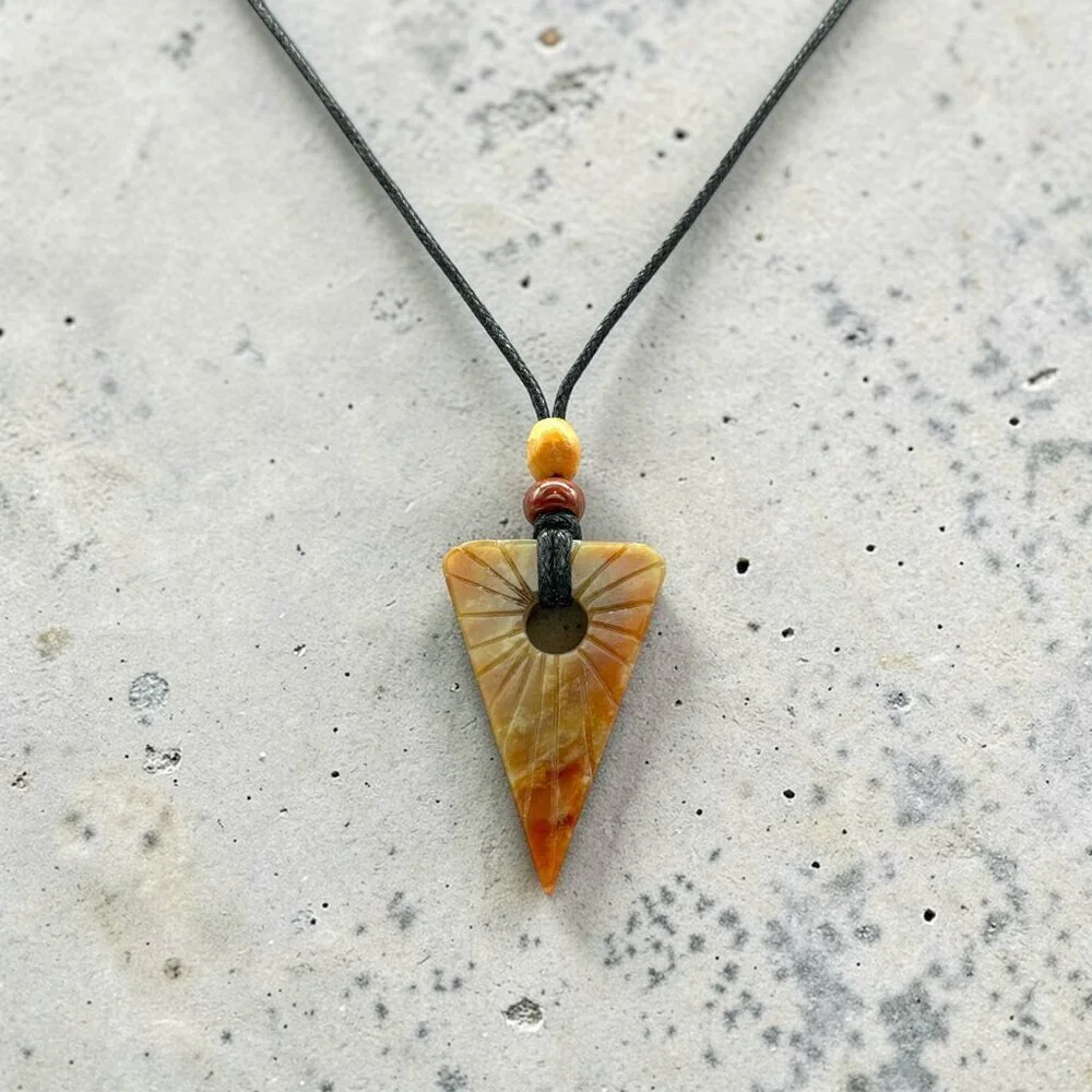 Serpentine Arrow Gemstone Necklace | Handmade